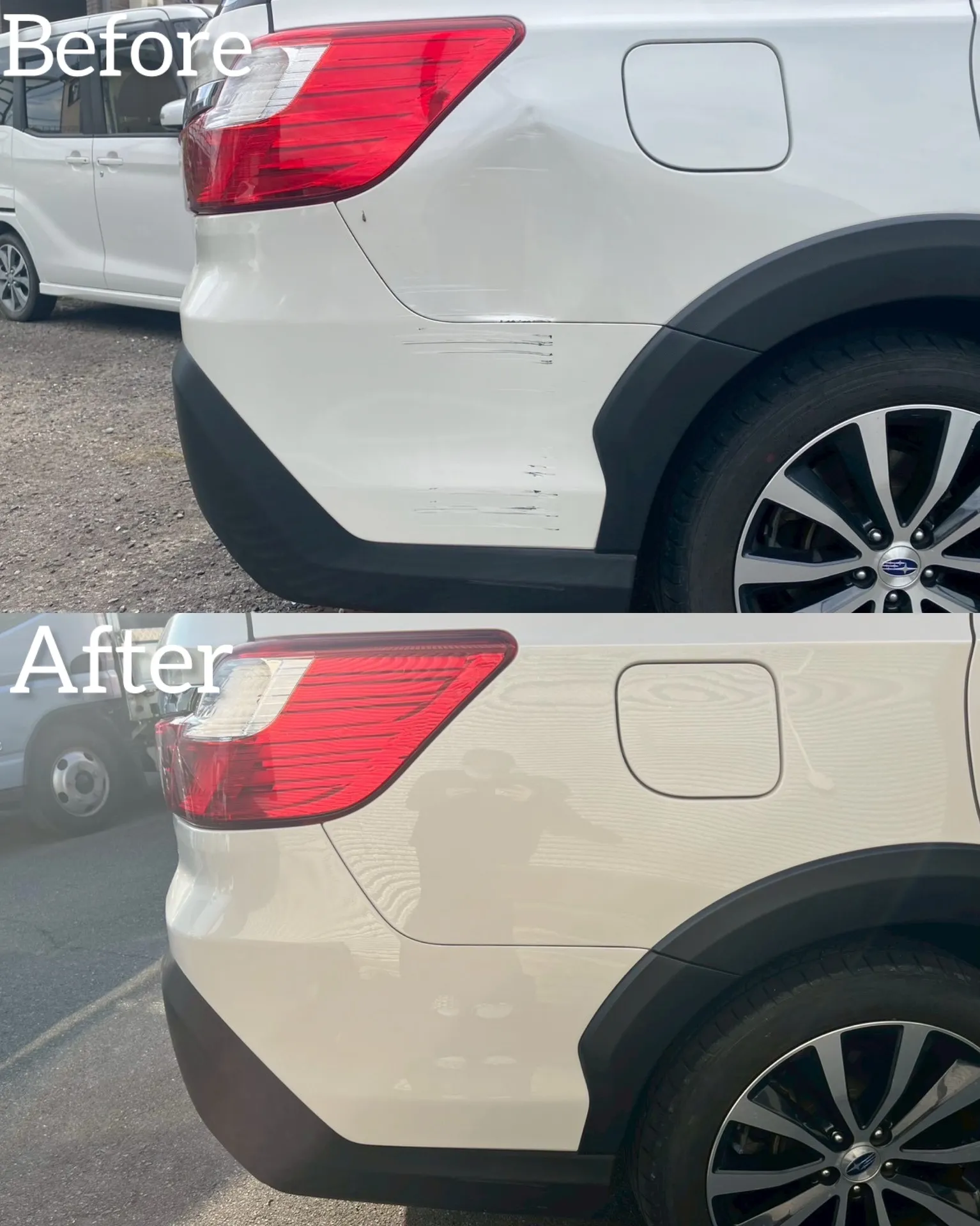 エクシーガ　凹み　ガリ傷　修理　交換　事故　保険　鈑金塗装　河内長野　狭山　富田林　南大阪　自社整備工場　Nプロジェクト