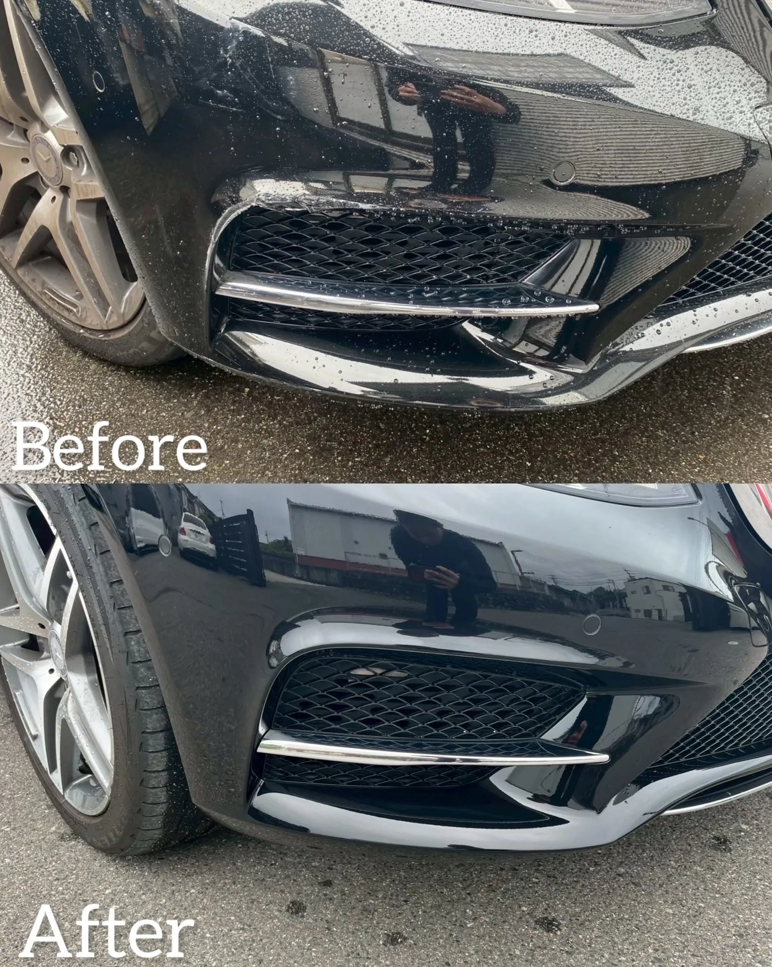 ベンツSクラス　ガリ傷　凹み　事故　修理　鈑金塗装　交換　磨き　保険　河内長野　狭山　富田林　南大阪　自社整備工場　Nプロジェクト