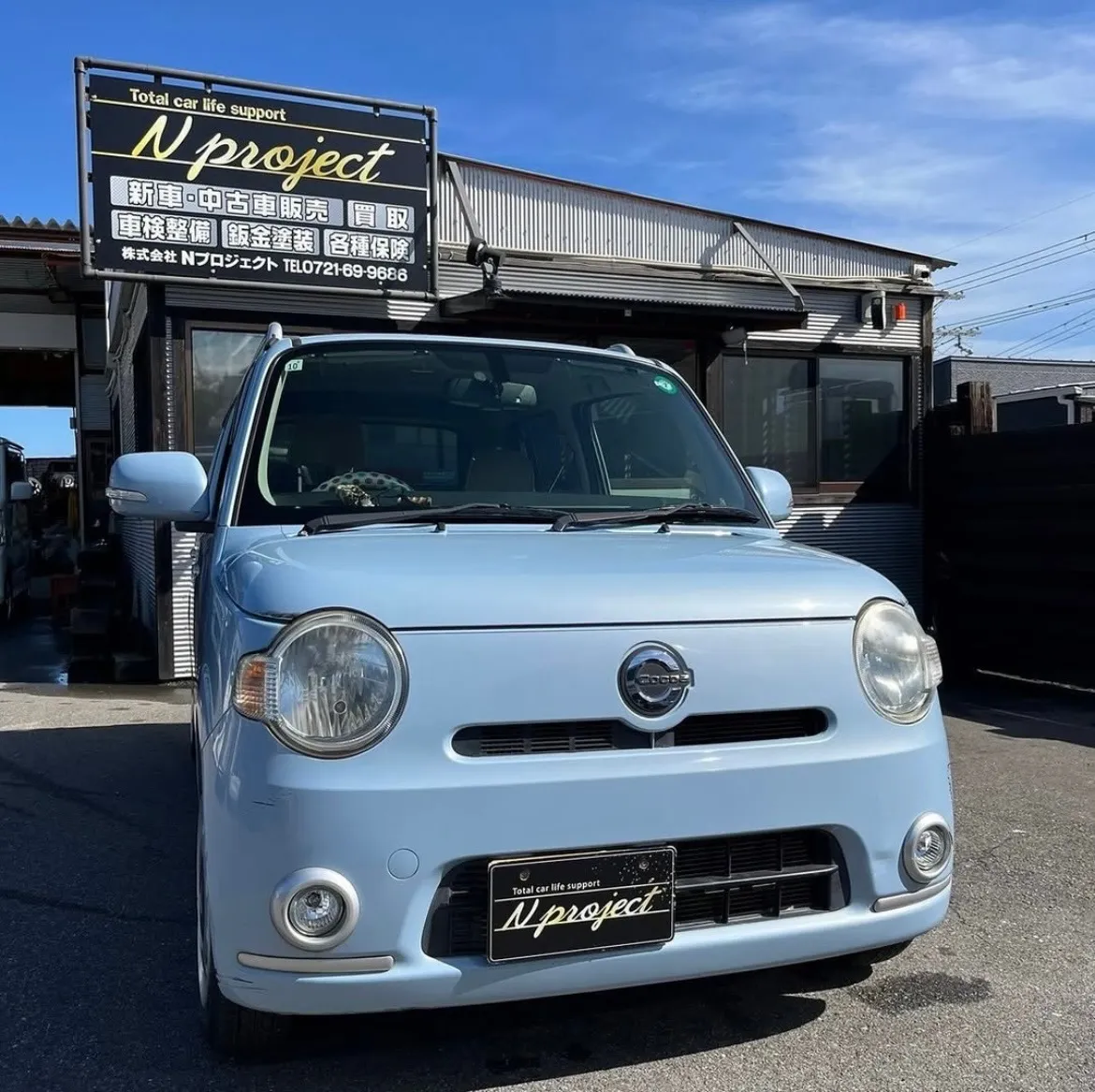 ミラココア　人気車　ガリ傷　凹み　事故　修理　交換　鈑金塗装　点検　整備　河内長野　狭山　富田林　南大阪　自社整備工場　Nプロジェクト