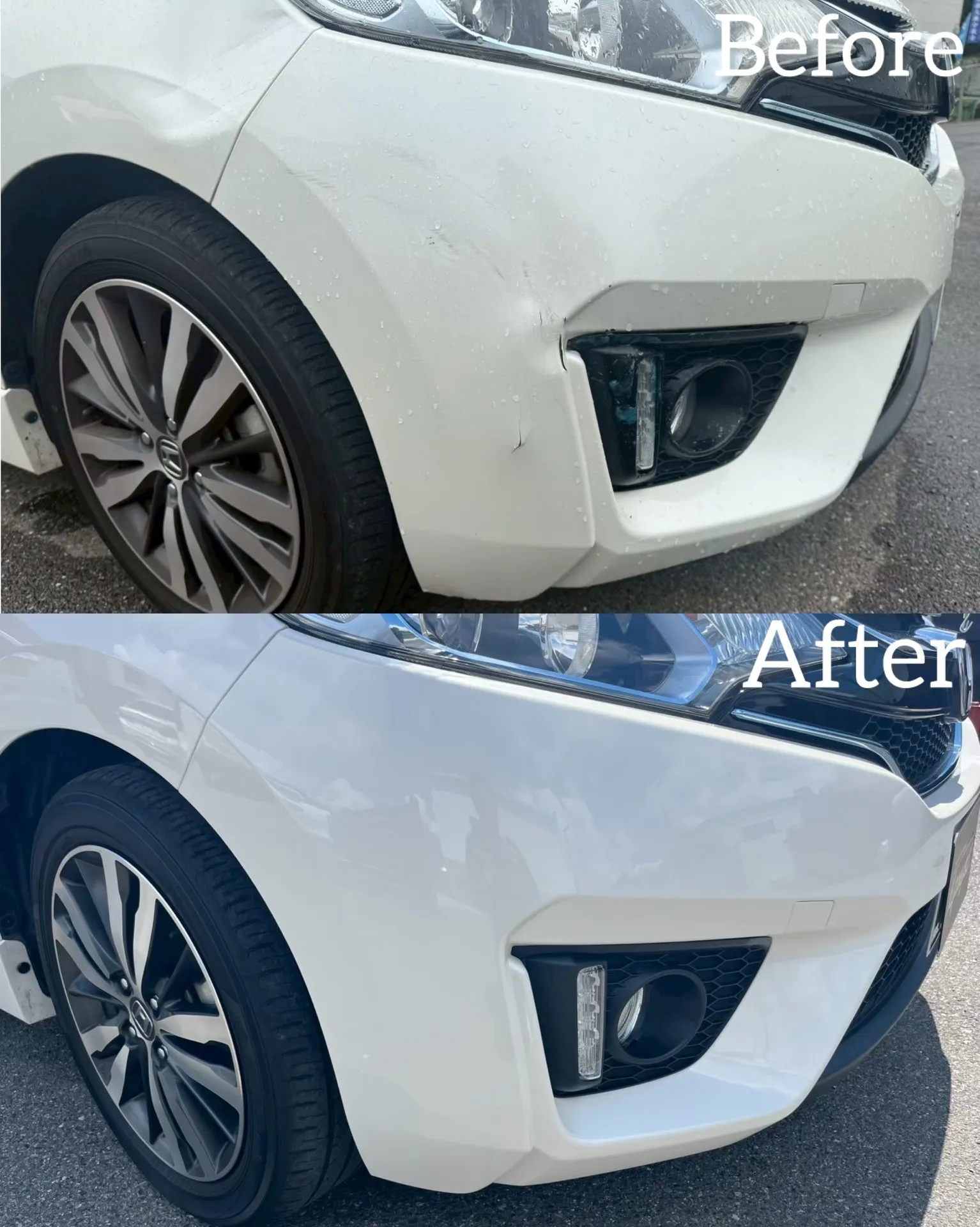 フィット　ホンダ　ガリ傷　凹み　事故　交換　修理　保険　鈑金塗装　河内長野　狭山　富田林　南大阪　自社整備工場　Nプロジェクト