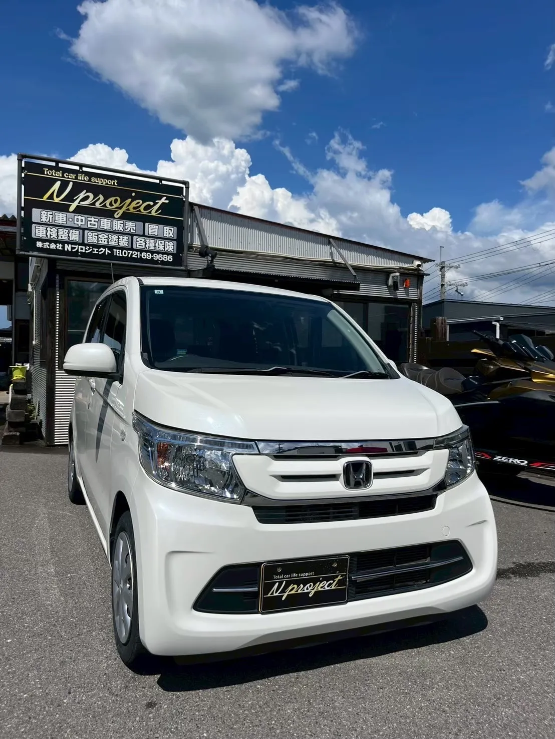 Nワゴン ホンダ　ガリ傷　凹み　事故　修理　交換　鈑金塗装　河内長野　狭山　富田林　南大阪　自社整備工場　Nプロジェクト