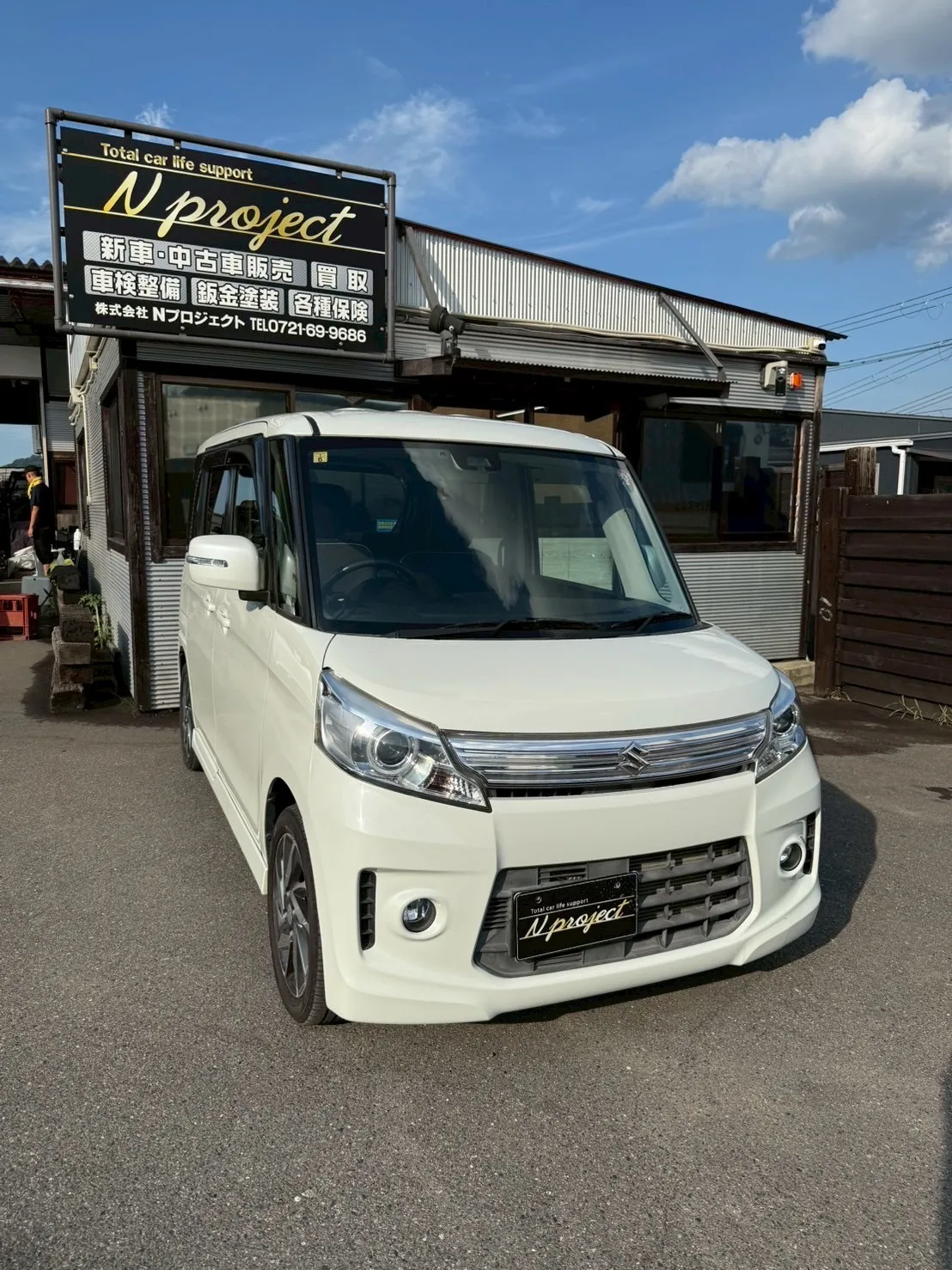 スペーシア　スズキ　鈑金　塗装　交換　修理　事故　点検　整備　保険　河内長野　狭山　富田林　南大阪　自社整備工場　Nプロジェクト