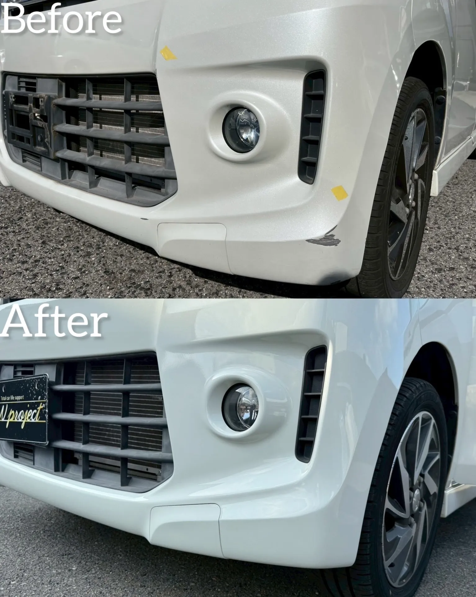 スペーシア　スズキ　鈑金　塗装　交換　修理　事故　点検　整備　保険　河内長野　狭山　富田林　南大阪　自社整備工場　Nプロジェクト