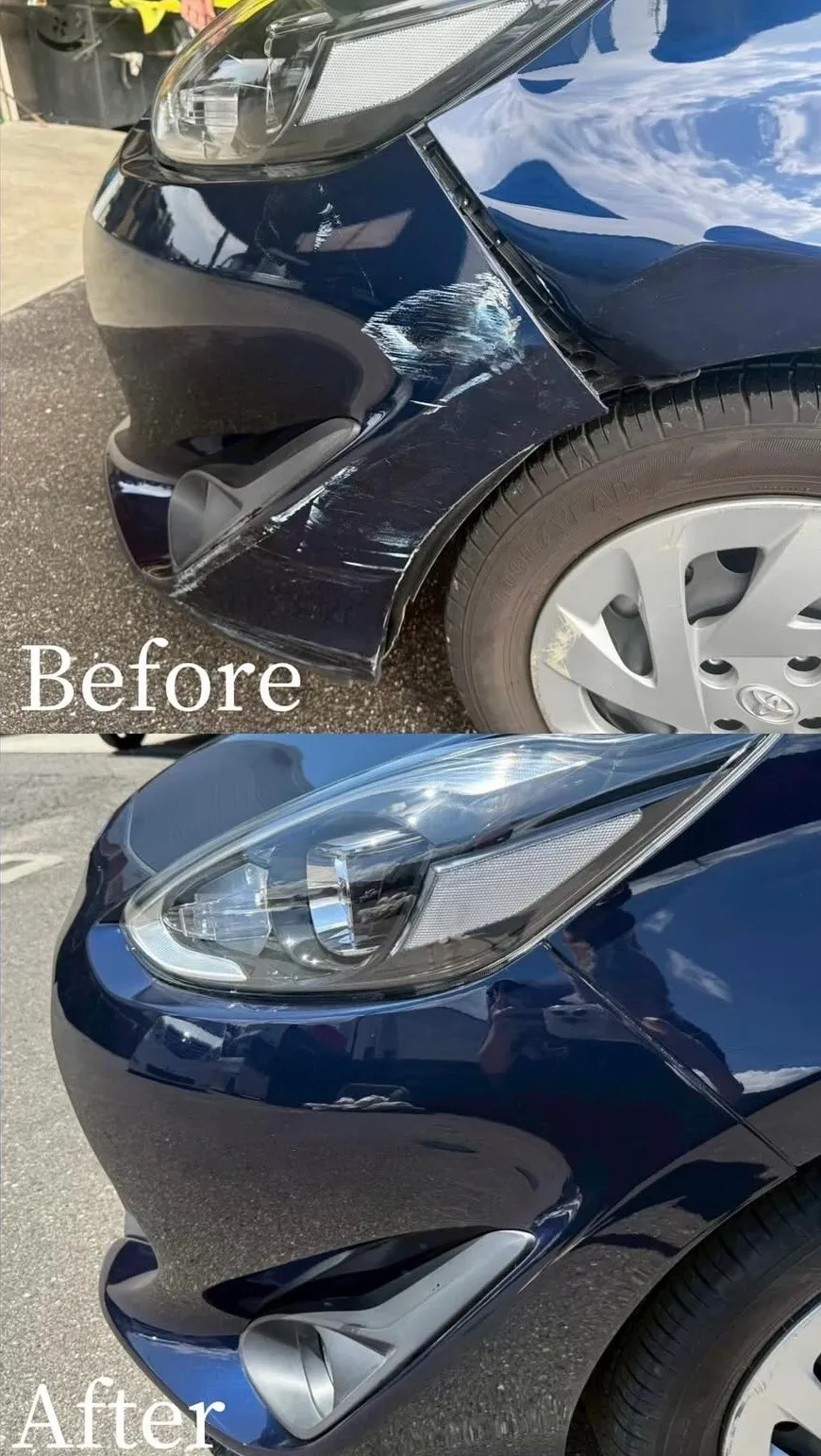 アクア　TOYOTA  鈑金　塗装　事故　修理　交換　凹み　ガリ傷　保険　河内長野　富田林　狭山　南大阪　自社整備工場　Nプロジェクト