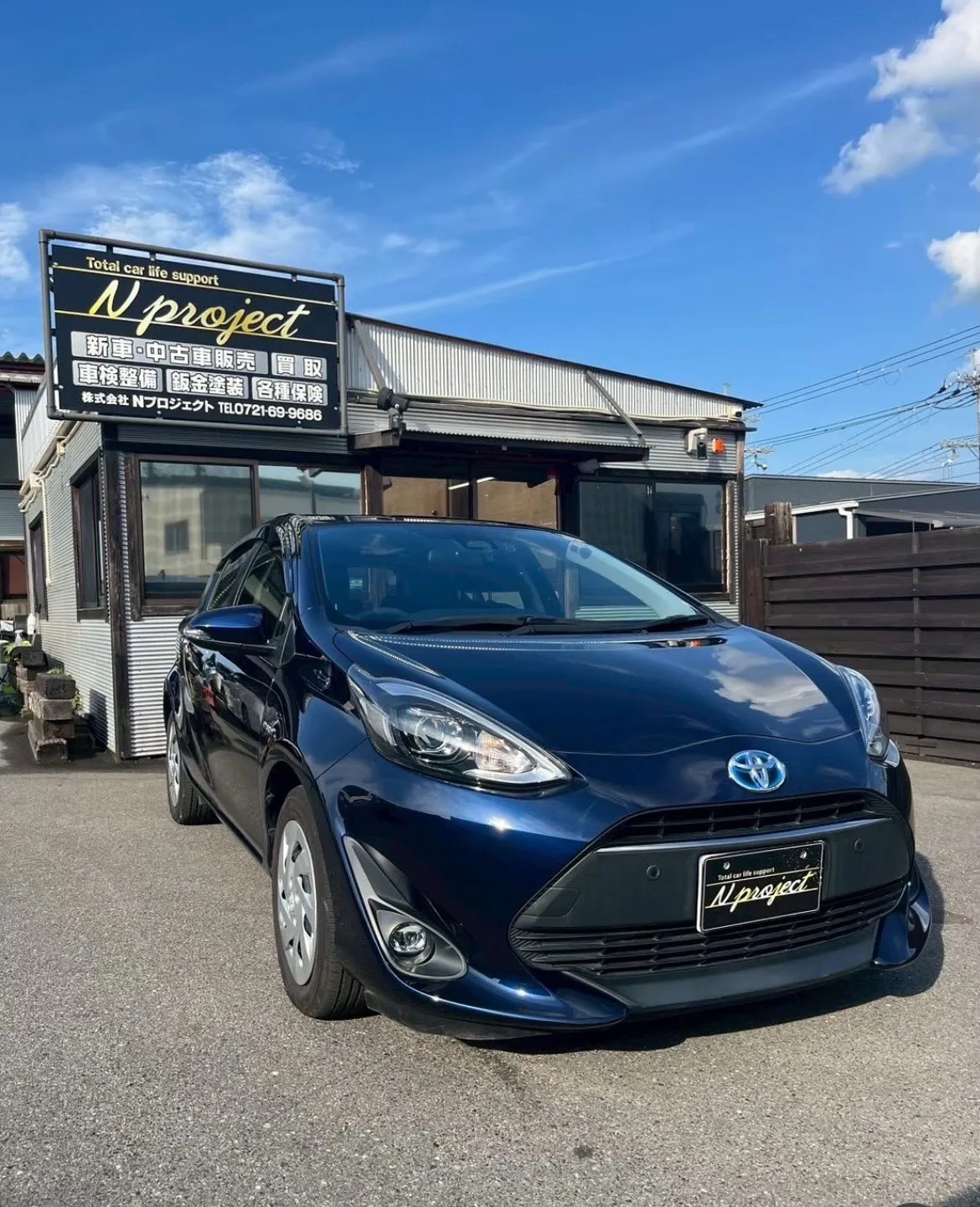 アクア　TOYOTA  鈑金　塗装　事故　修理　交換　凹み　ガリ傷　保険　河内長野　富田林　狭山　南大阪　自社整備工場　Nプロジェクト