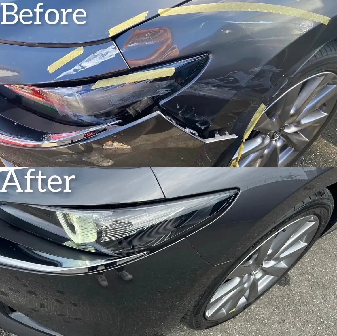 マツダ3  ガリ傷　凹み　事故　交換　修理　鈑金塗装　保険　一般整備　車検　河内長野　狭山　富田林　南大阪　自社整備工場　Nプロジェクト