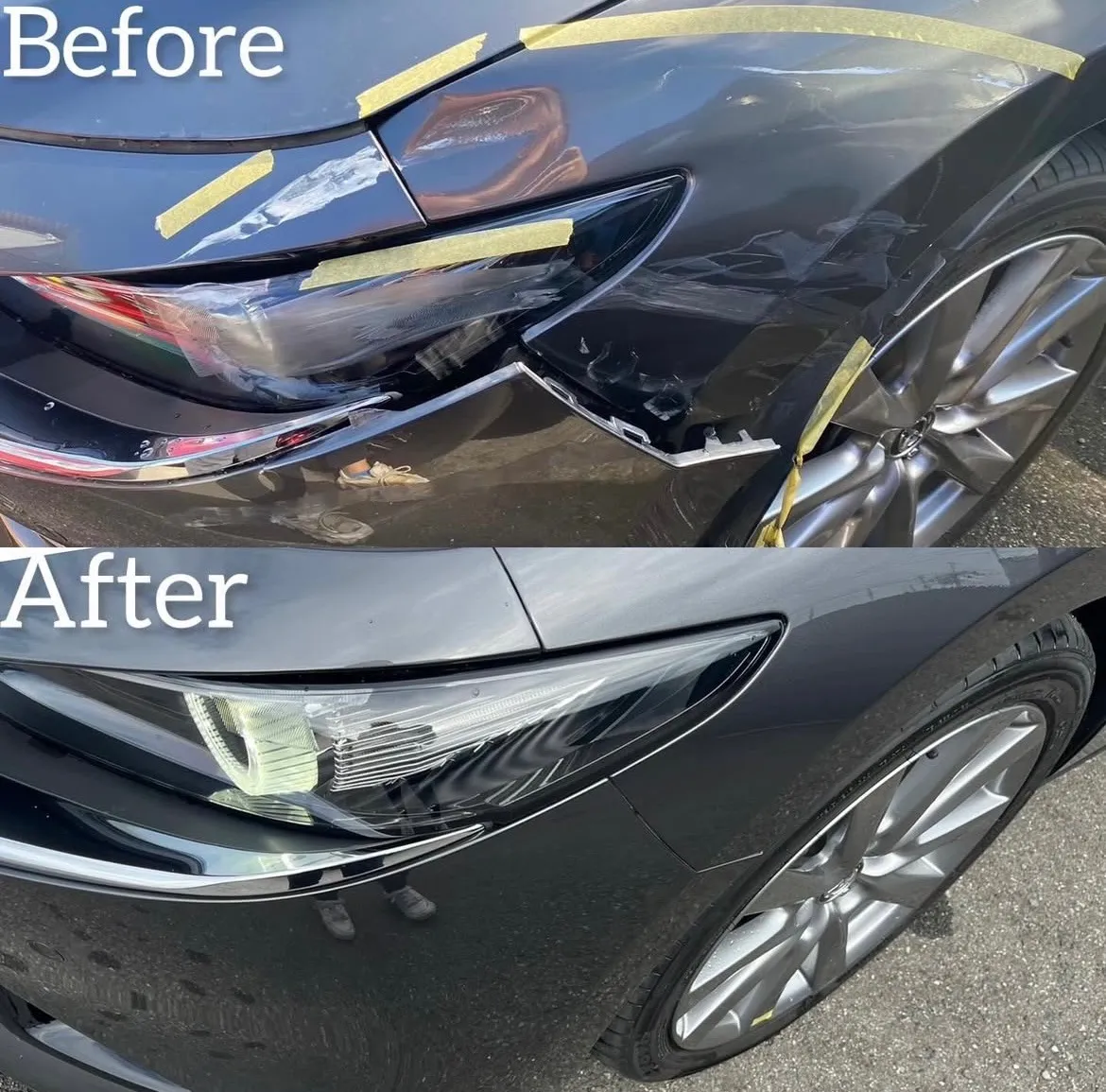 マツダ3  ガリ傷　凹み　事故　交換　修理　鈑金塗装　保険　一般整備　車検　河内長野　狭山　富田林　南大阪　自社整備工場　Nプロジェクト