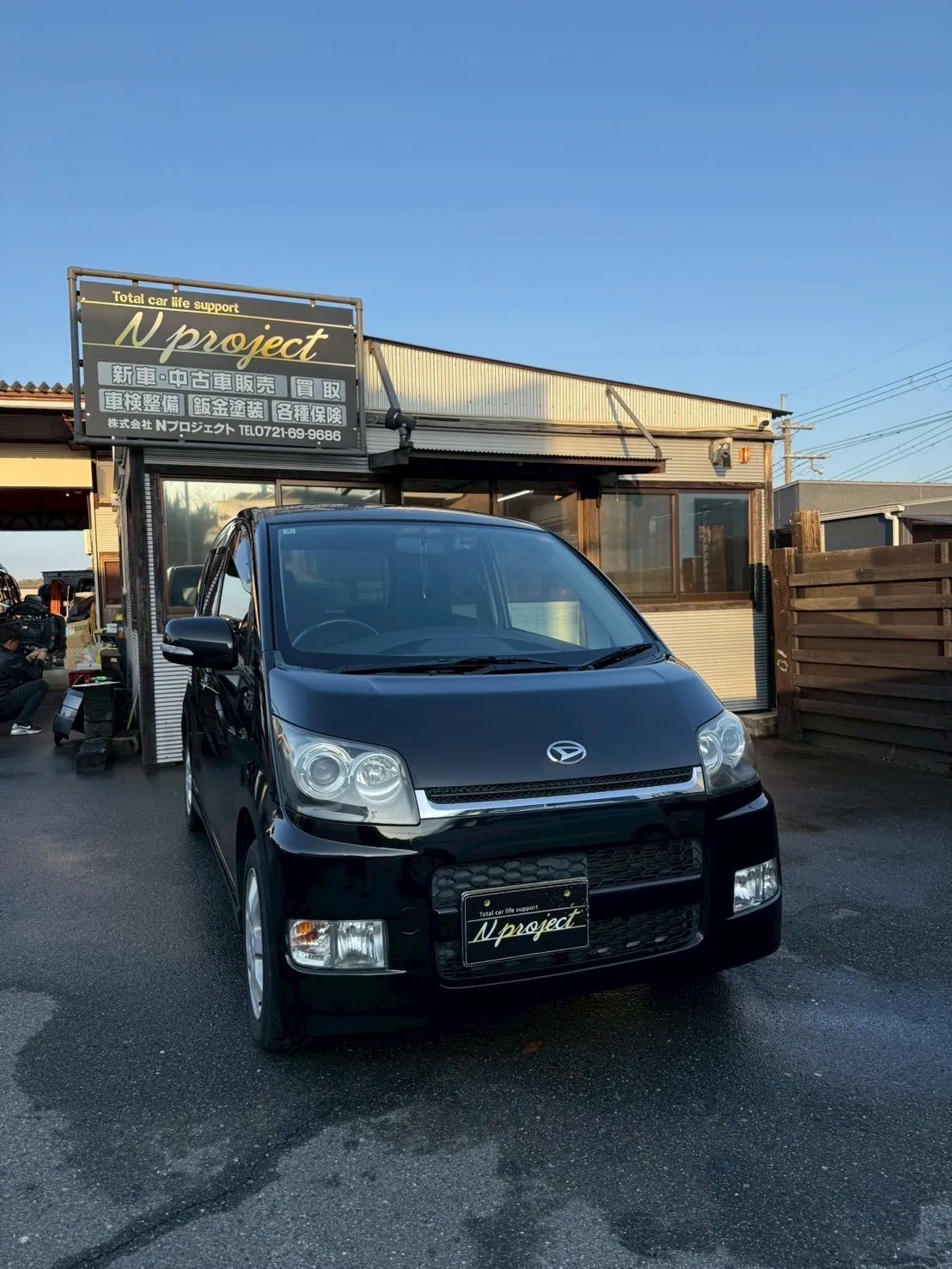 ダイハツ　ムーヴ　ガリ傷　凹み　事故　修理　交換　鈑金塗装　河内長野　狭山　富田林　南大阪　自社整備工場　Nプロジェクト
