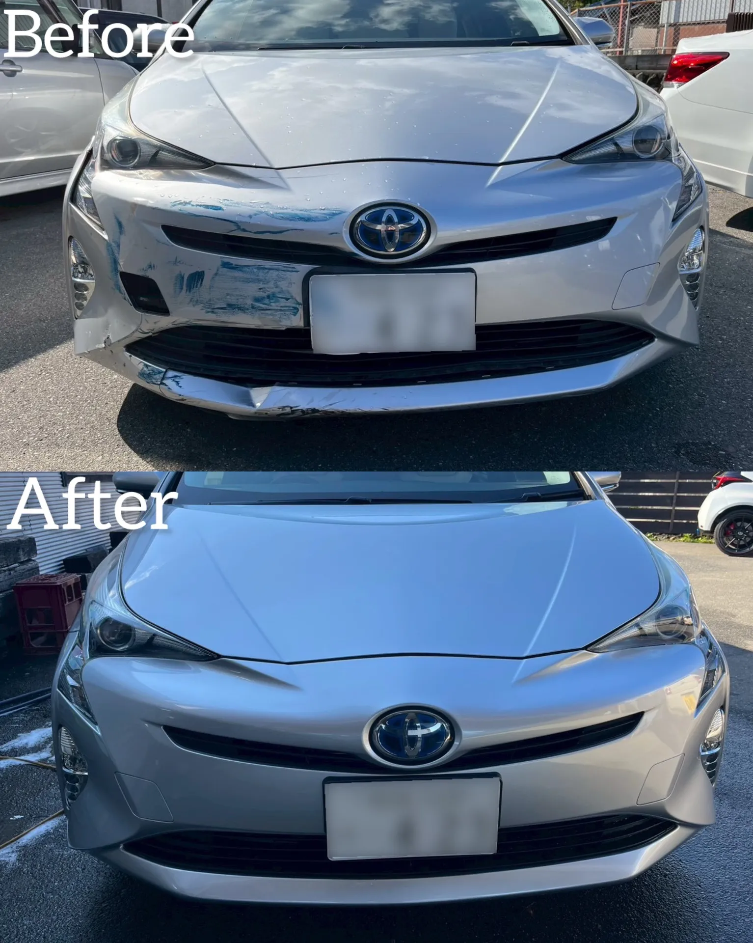 プリウス　TOYOTA  人気車　事故　修理　鈑金　塗装　交換　凹み　ガリ傷　河内長野　狭山　富田林　南大阪　自社整備工場　Nプロジェクト