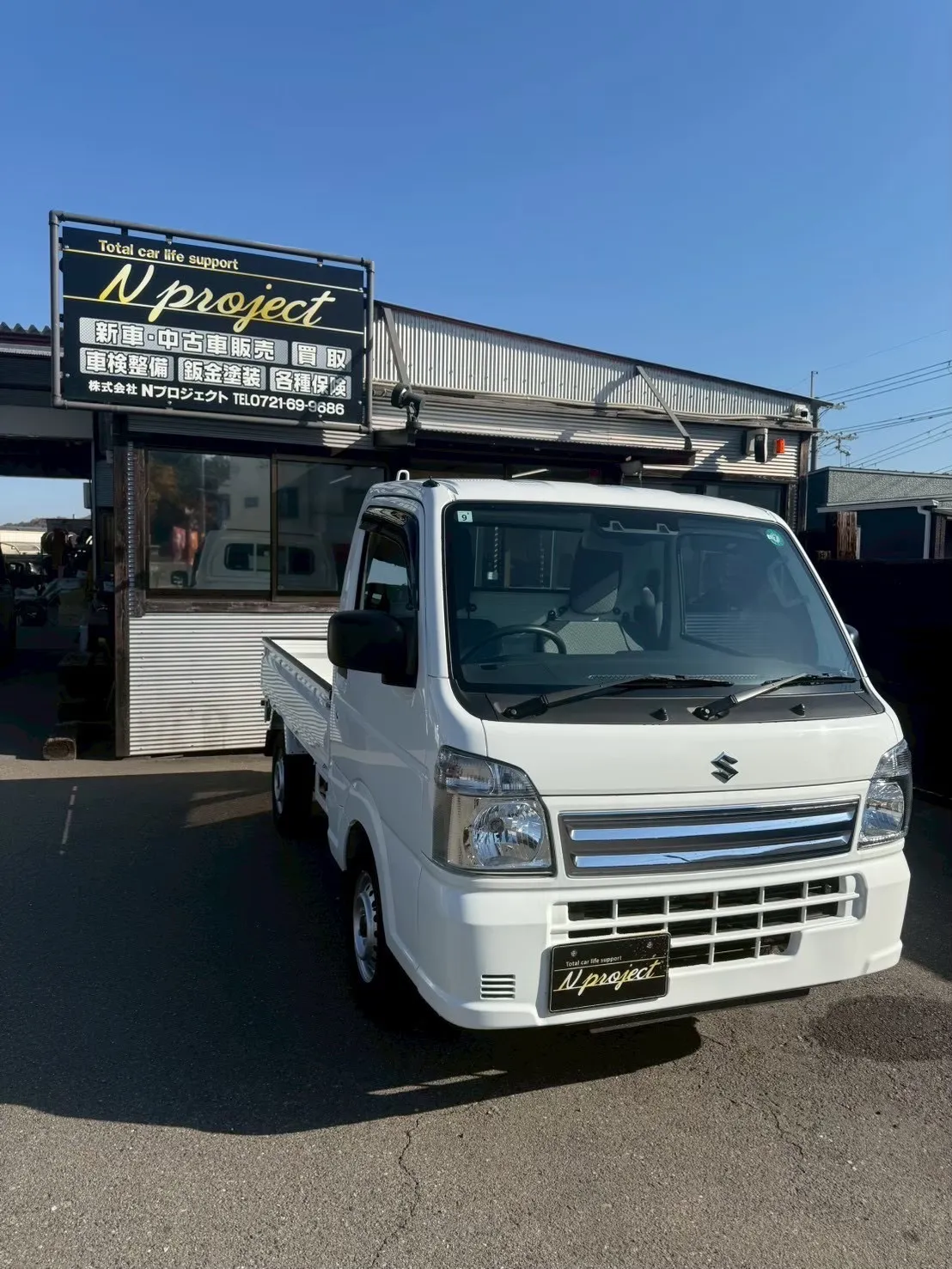 キャリィ　スズキ　ガリ傷　凹み　サイドミラー　フロントドア　事故　交換　鈑金塗装　整備　点検　河内長野　狭山　富田林　南大阪　自社整備工場　Nプロジェクト