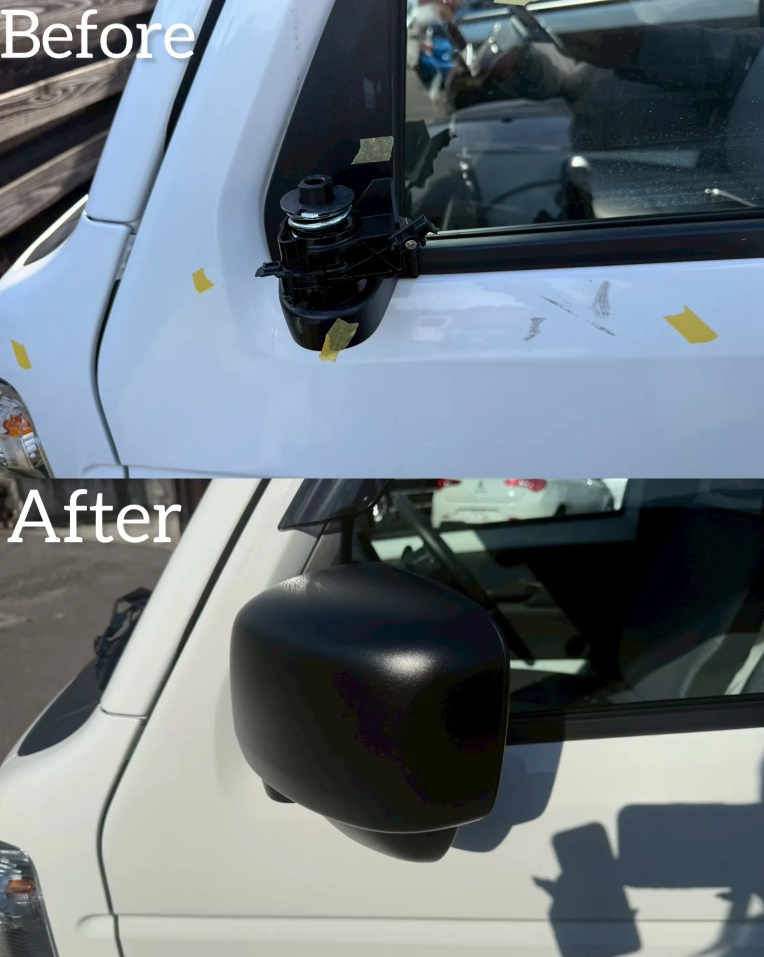 キャリィ　スズキ　ガリ傷　凹み　サイドミラー　フロントドア　事故　交換　鈑金塗装　整備　点検　河内長野　狭山　富田林　南大阪　自社整備工場　Nプロジェクト