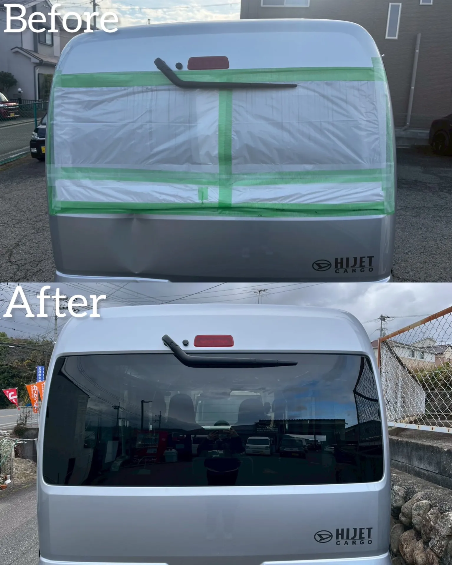 ハイゼット　ダイハツ　ガリ傷　凹み　修理　交換　事故　鈑金塗装　河内長野　狭山　富田林　南大阪　自社整備工場　Nプロジェクト