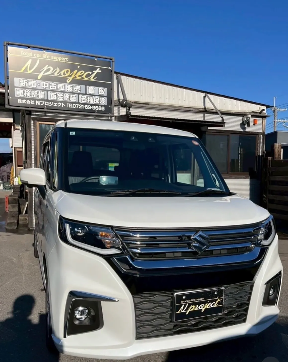 ソリオ　スズキ　人気車　ガリ傷　凹み　事故　交換　修理　鈑金塗装　保険　整備　点検　河内長野　狭山　富田林　南大阪　自社整備工場　Nプロジェクト