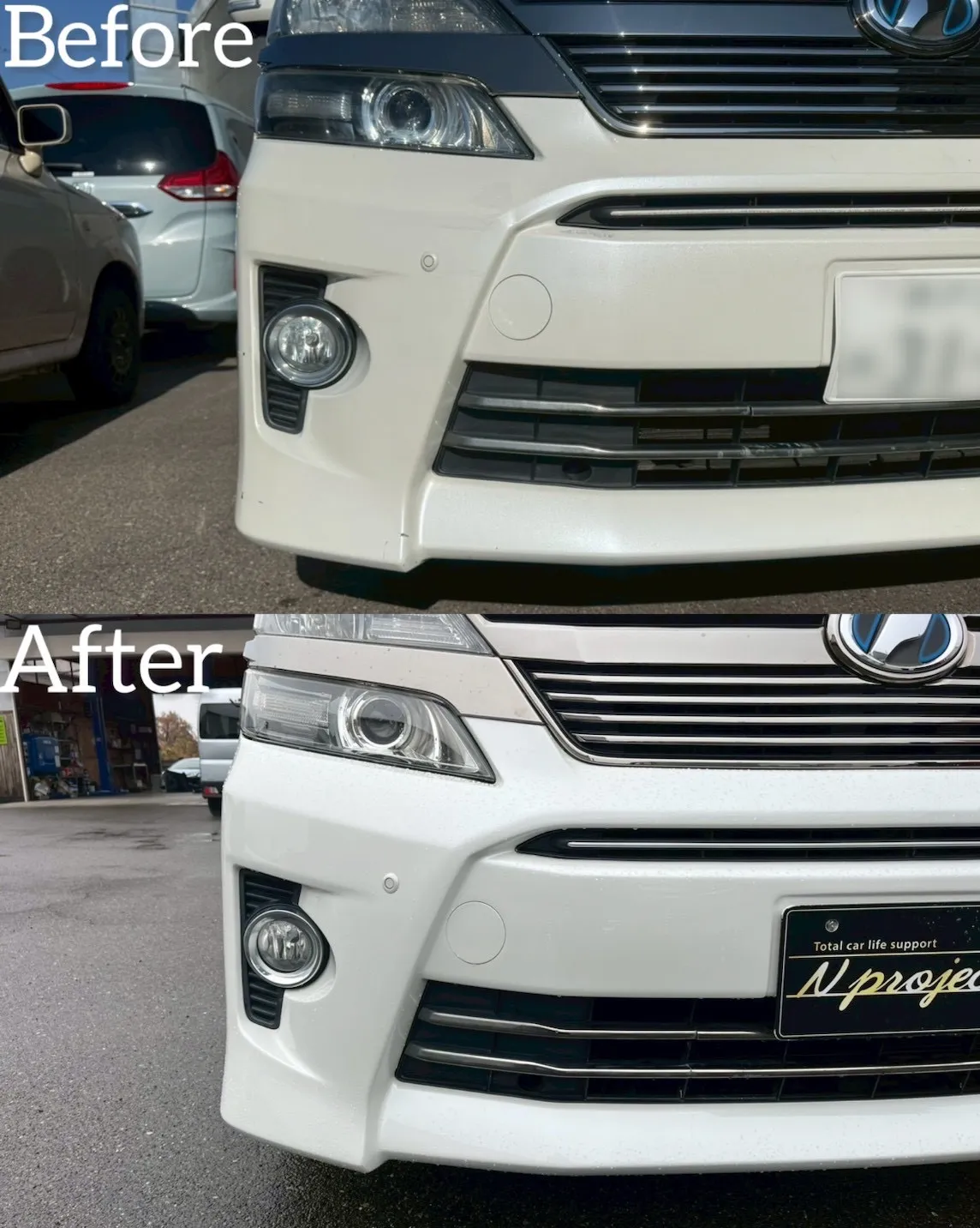 ヴェルファイア　TOYOTA   人気車　ファミリーカー　事故　修理　交換　鈑金塗装　保険　ガリ傷　凹み　河内長野　狭山　富田林　自社整備工場　Nプロジェクト