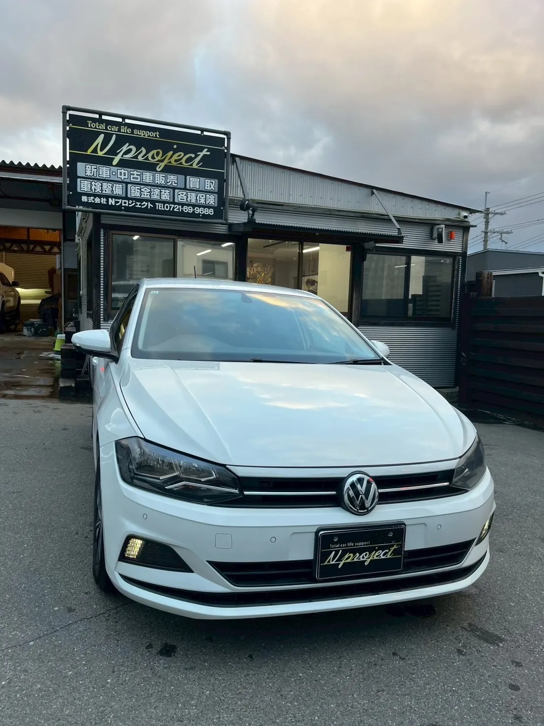 ポロ　フロントバンパー　ガリ傷　凹み　割れ　事故　交換　修理　鈑金塗装　整備　点検　車検　河内長野　狭山　富田林　南大阪　自社整備工場　Nプロジェクト